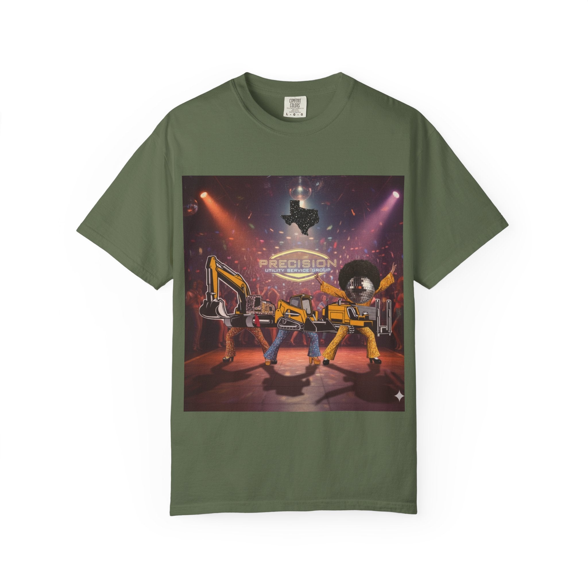 Precision Utility Service T-Shirt — Construction Excavator Logo Tee