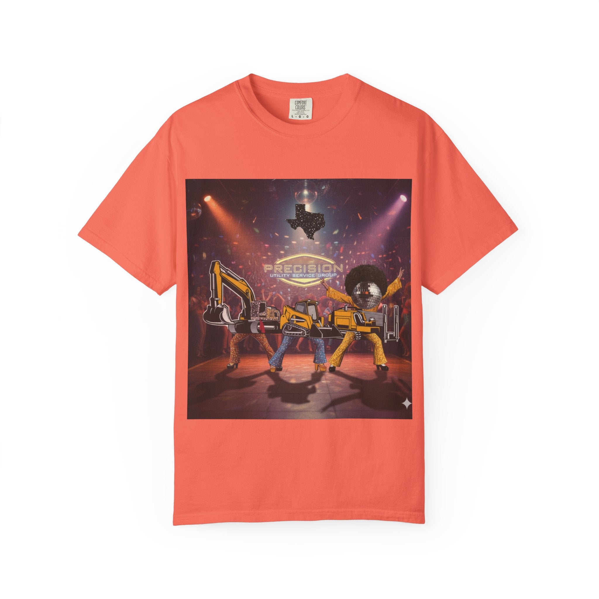 Precision Utility Service T-Shirt — Construction Excavator Logo Tee