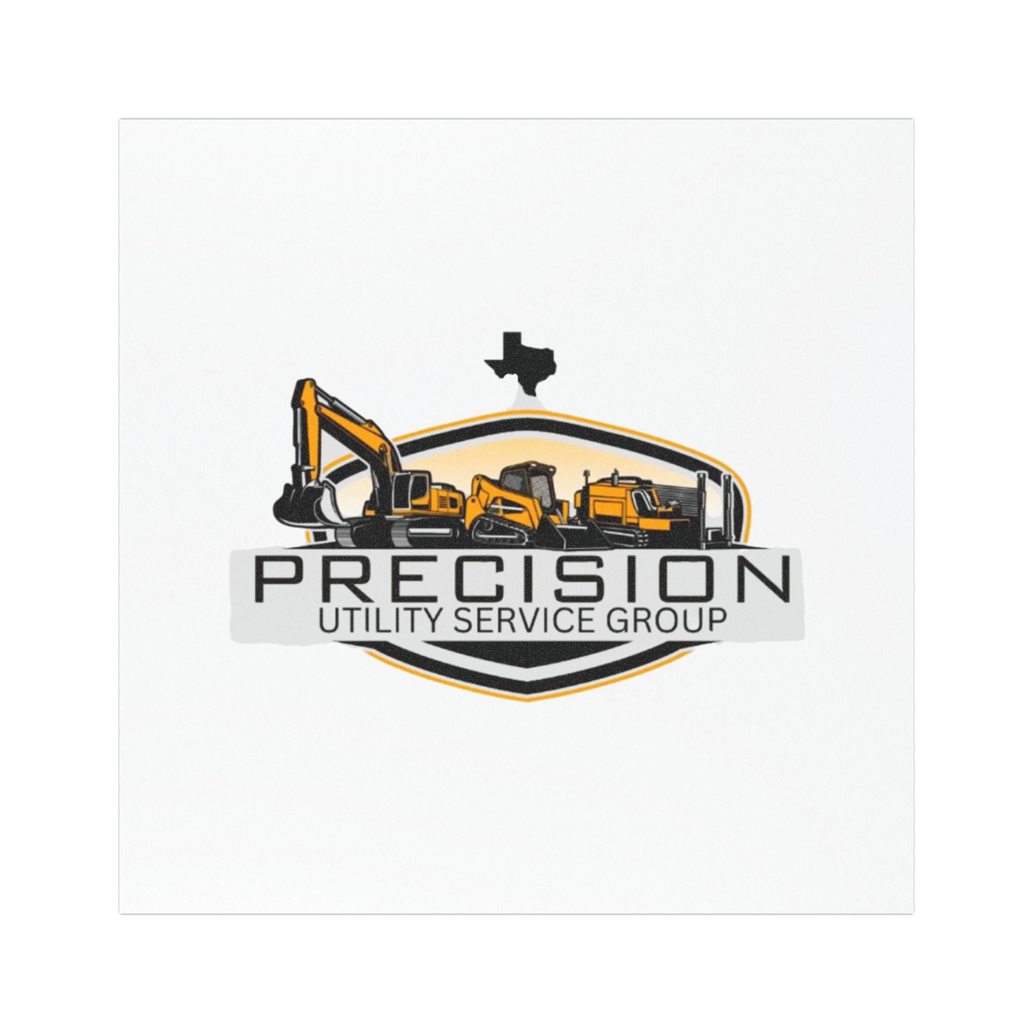 Precision Utility Service Group Magnetic Car Sign — Heavy Equipment Logo Car Magnet