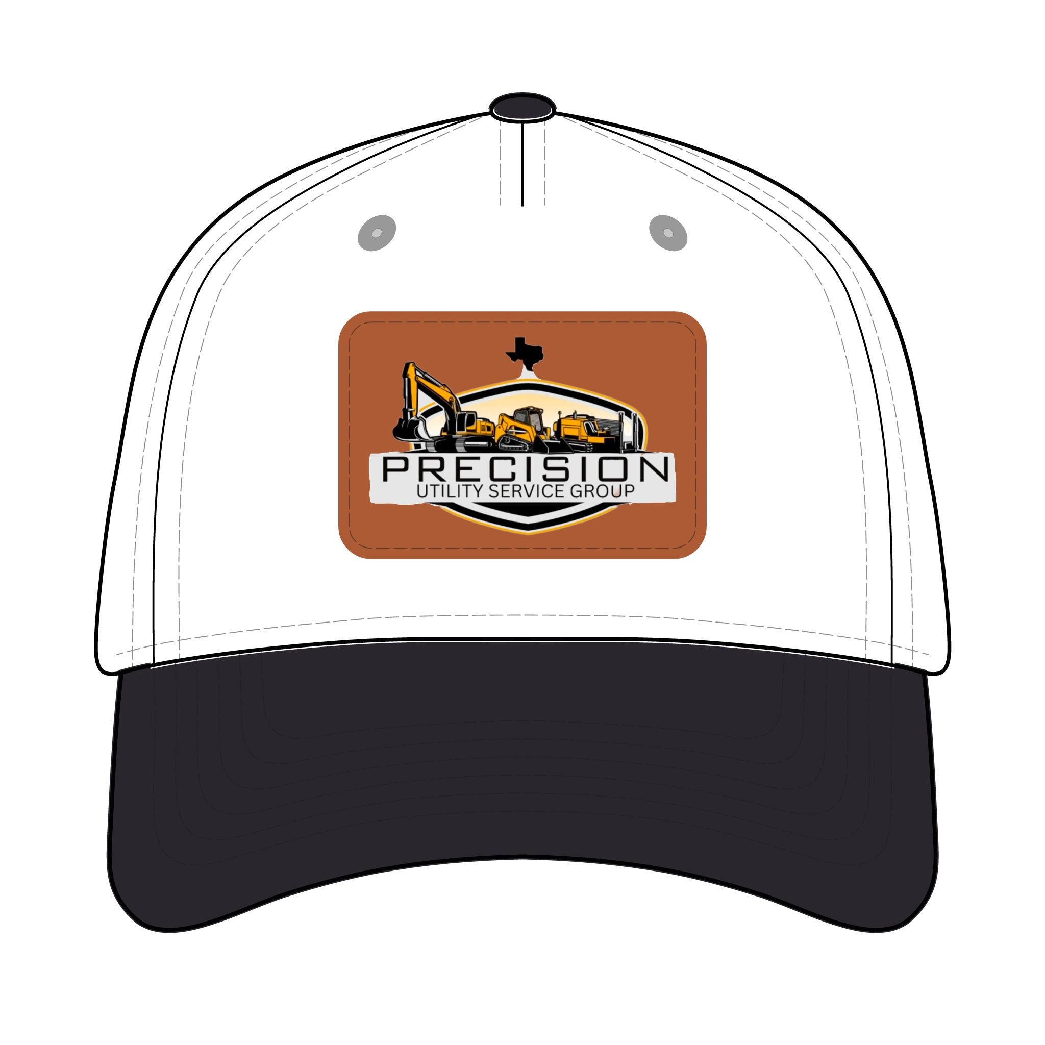 Leather Patch Baseball Cap — Precision Utility Service Group Logo