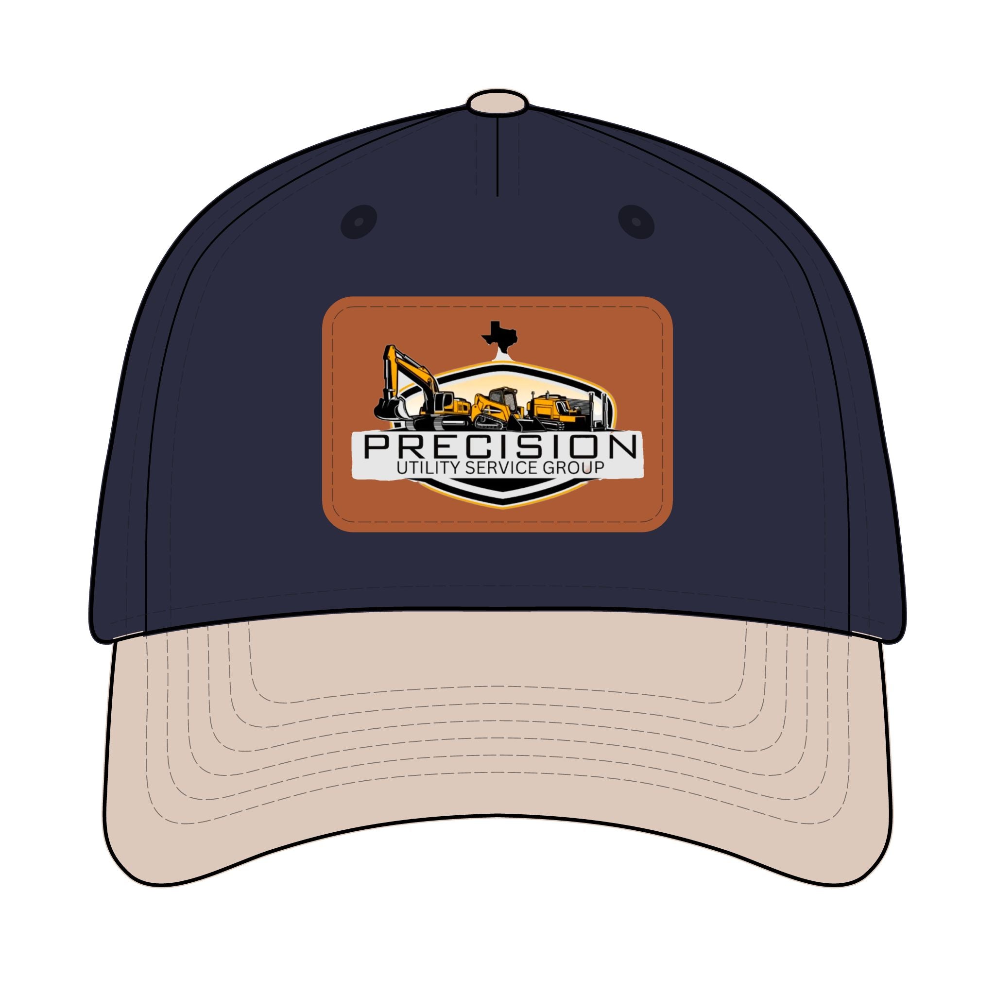 Leather Patch Baseball Cap — Precision Utility Service Group Logo