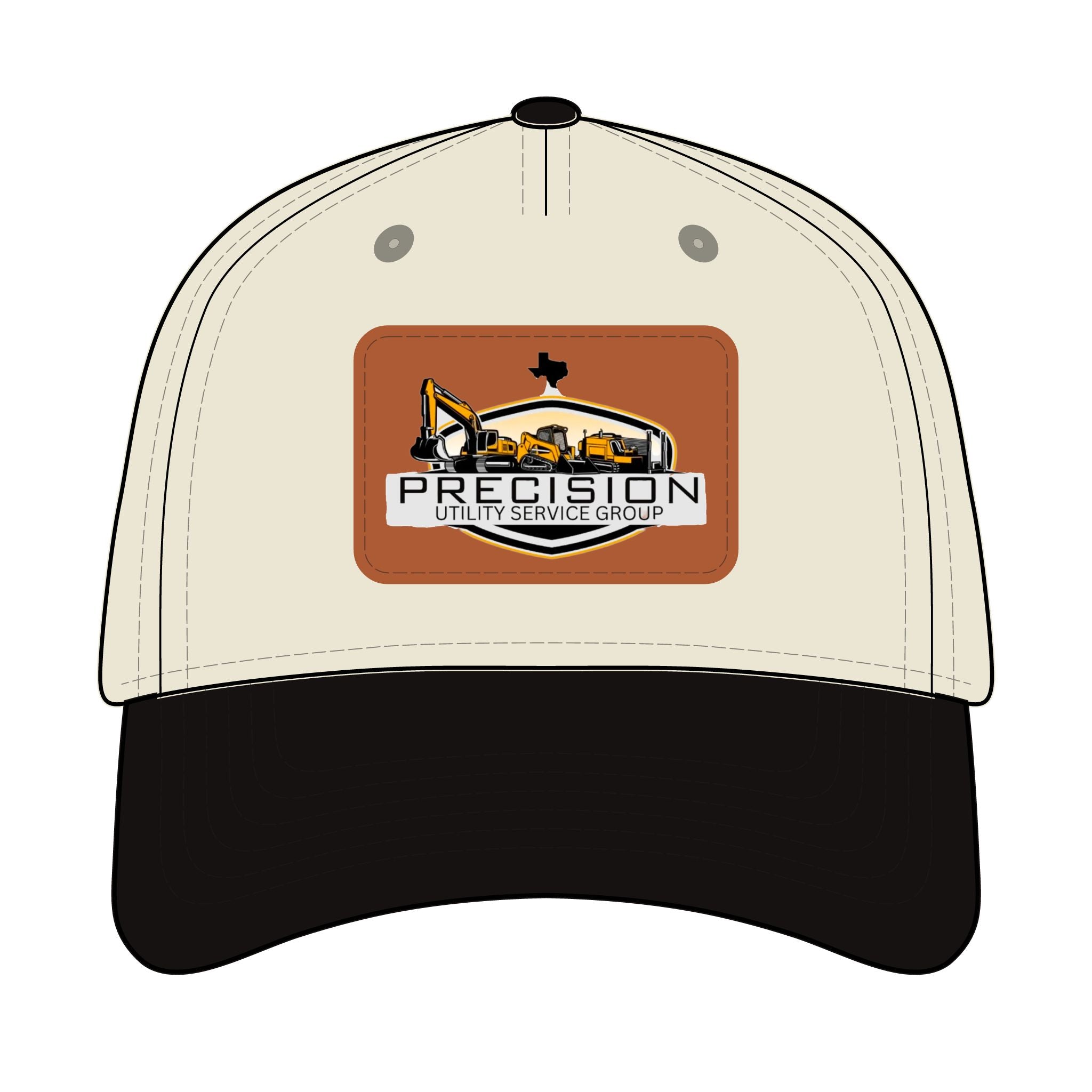 Leather Patch Baseball Cap — Precision Utility Service Group Logo