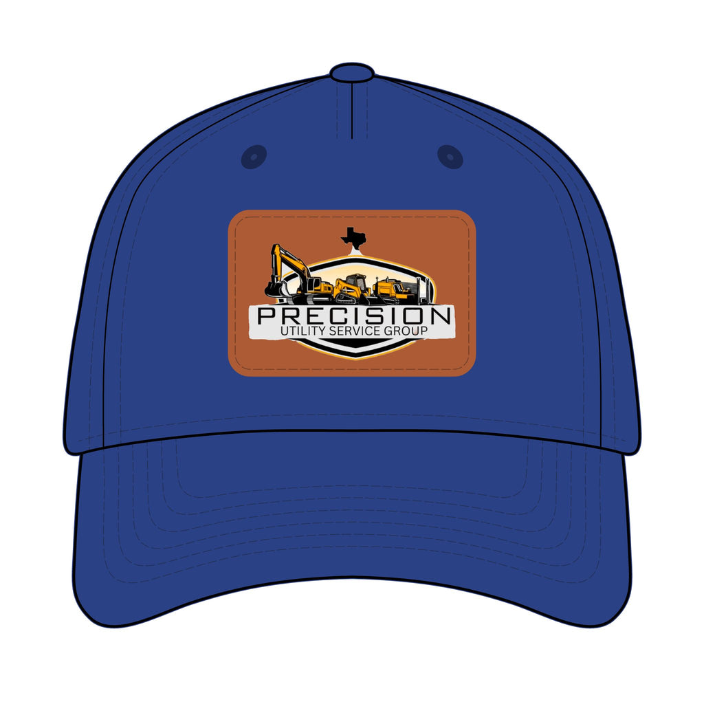 Leather Patch Baseball Cap — Precision Utility Service Group Logo