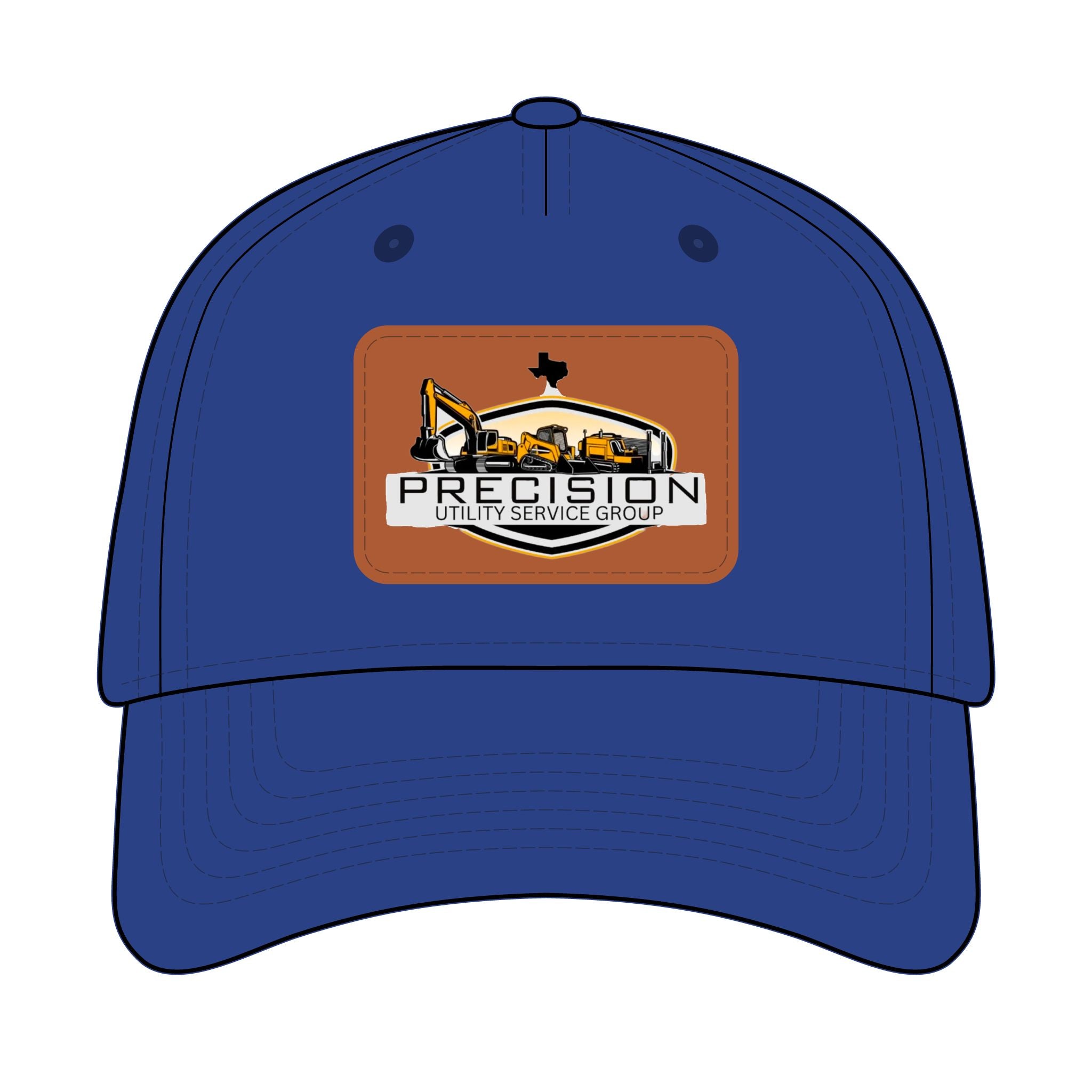 Leather Patch Baseball Cap — Precision Utility Service Group Logo