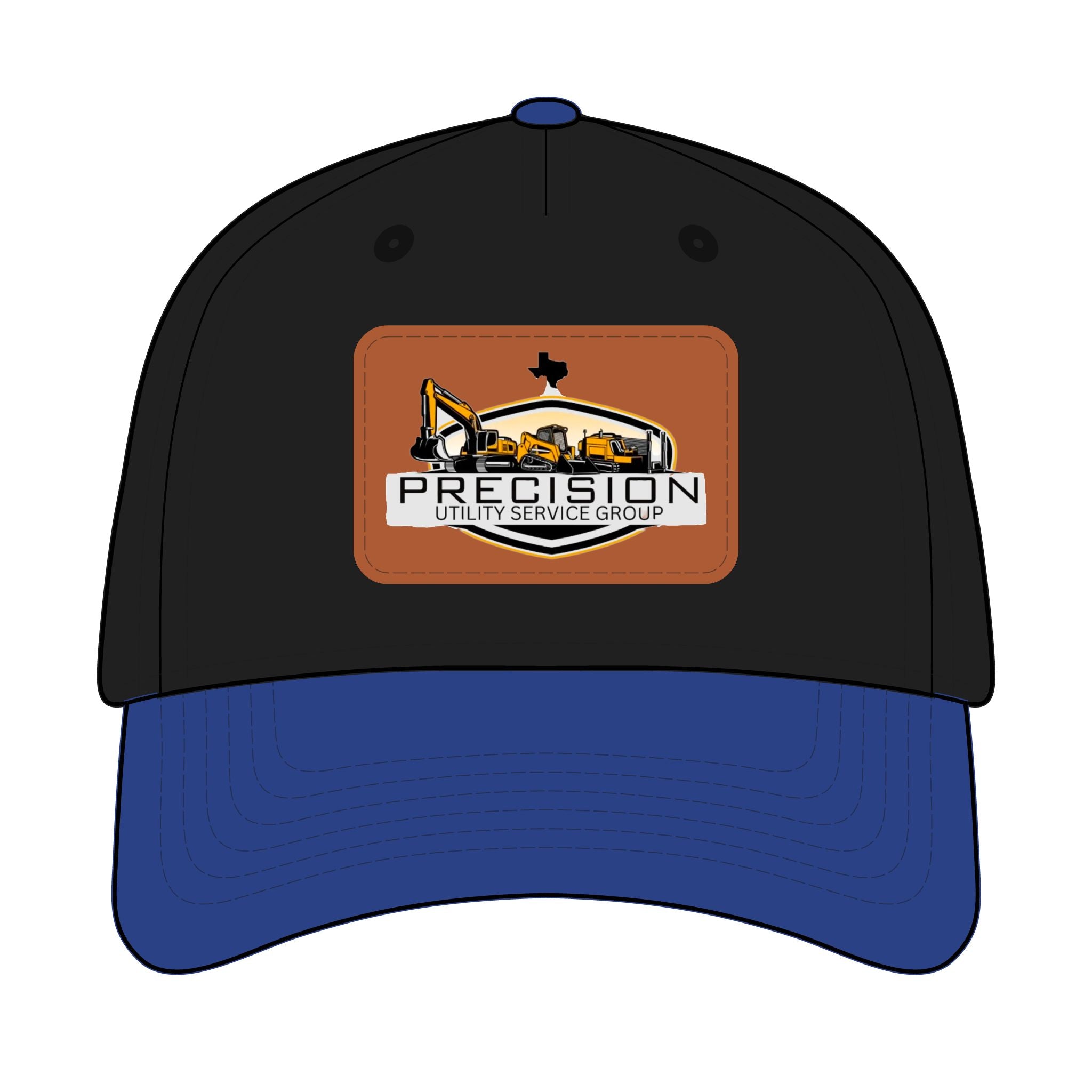 Leather Patch Baseball Cap — Precision Utility Service Group Logo