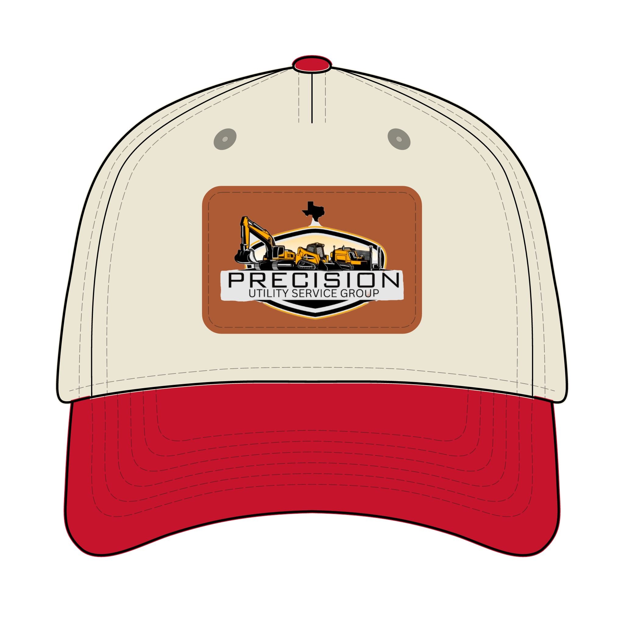 Leather Patch Baseball Cap — Precision Utility Service Group Logo