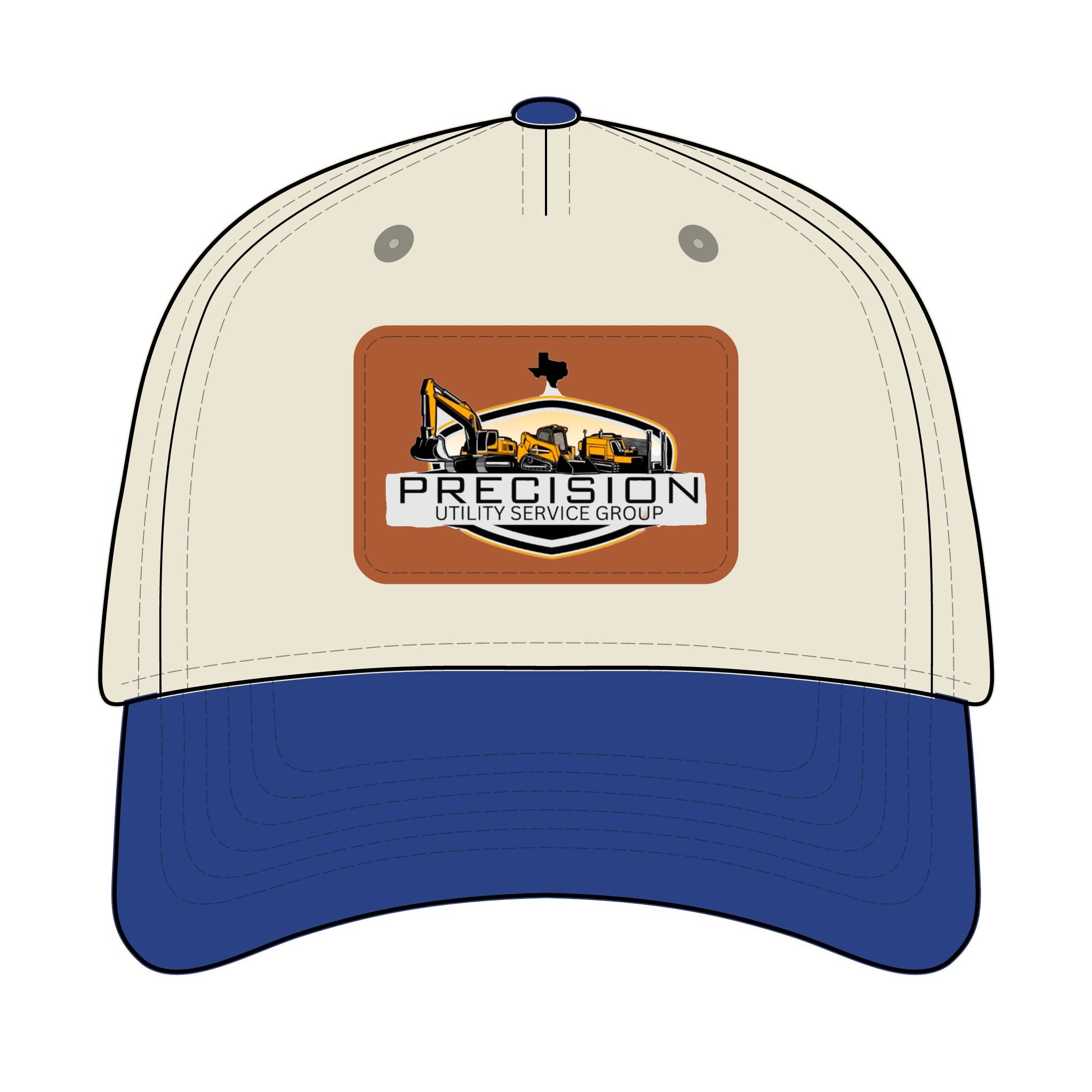 Leather Patch Baseball Cap — Precision Utility Service Group Logo