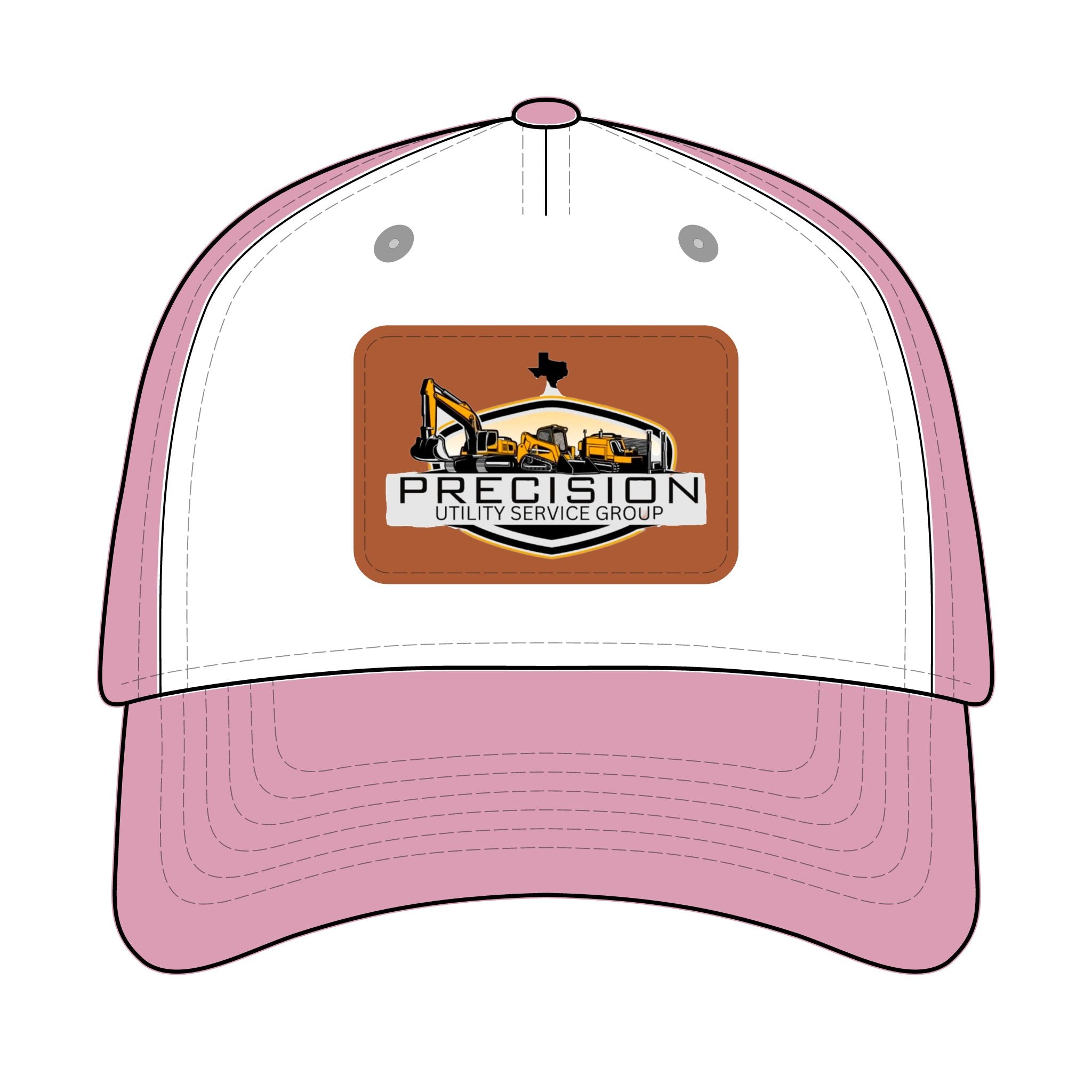 Leather Patch Baseball Cap — Precision Utility Service Group Logo