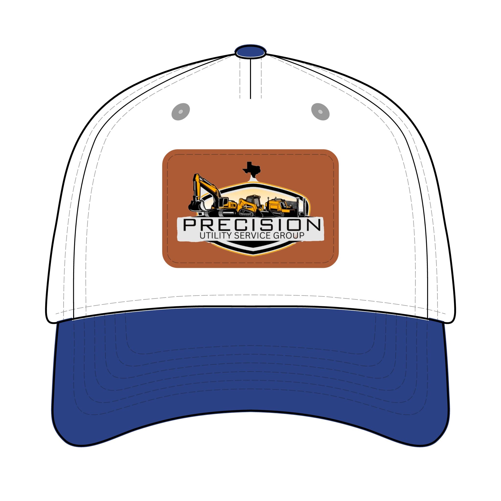 Leather Patch Baseball Cap — Precision Utility Service Group Logo