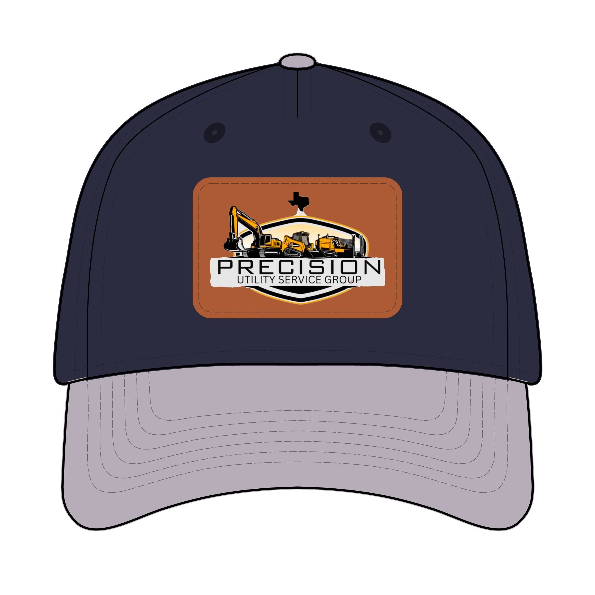 Leather Patch Baseball Cap — Precision Utility Service Group Logo