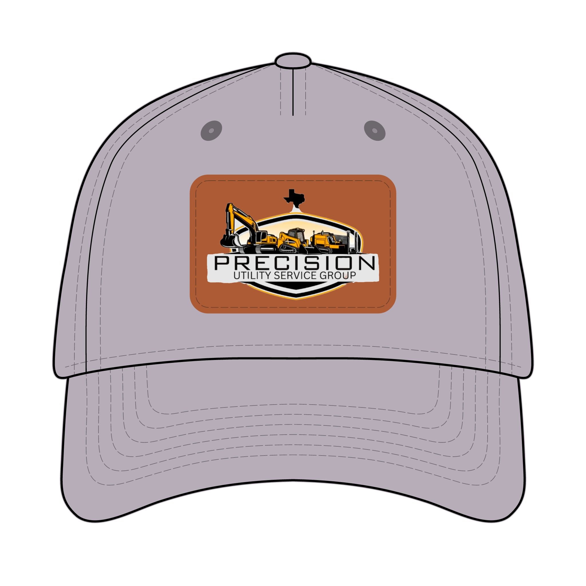 Leather Patch Baseball Cap — Precision Utility Service Group Logo