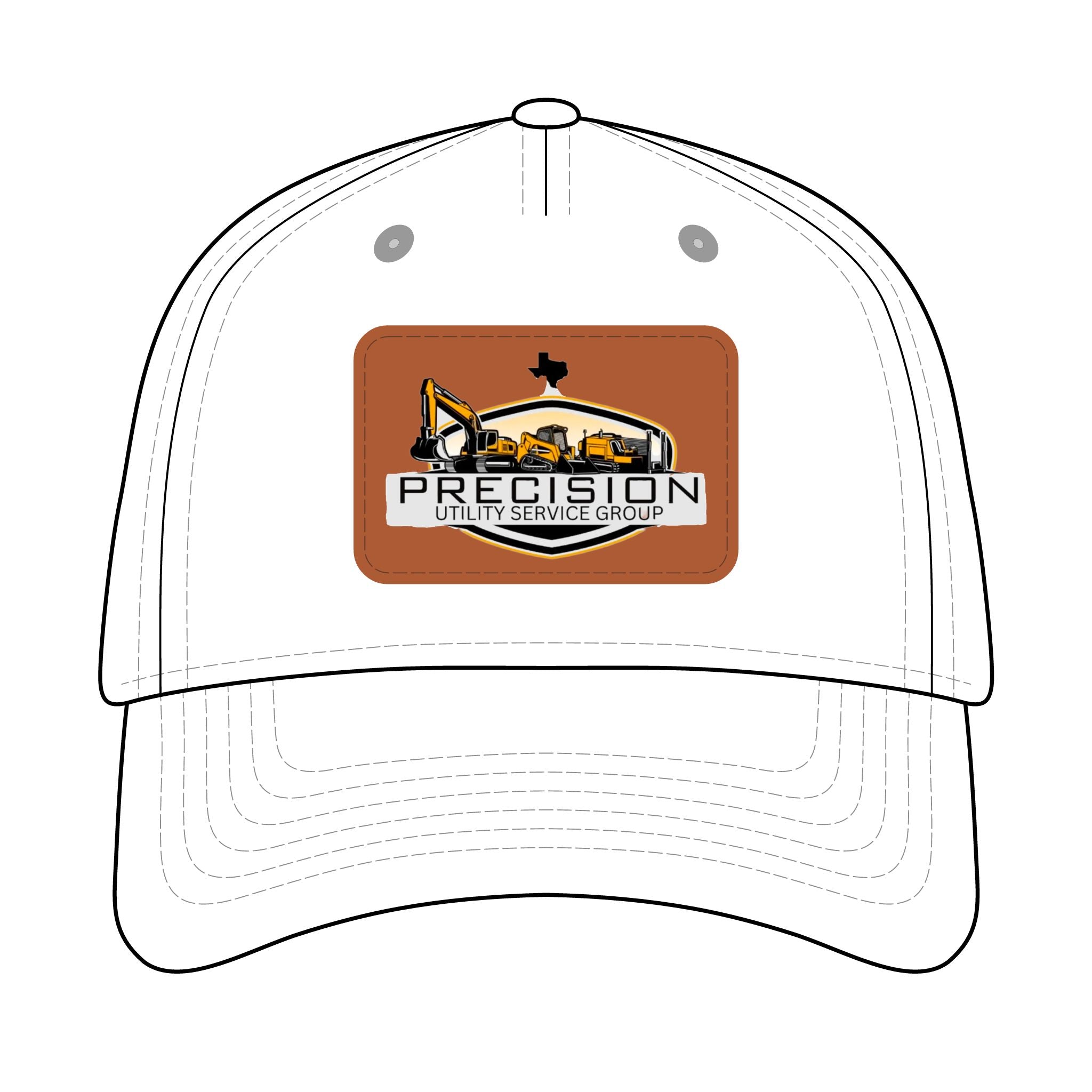Leather Patch Baseball Cap — Precision Utility Service Group Logo