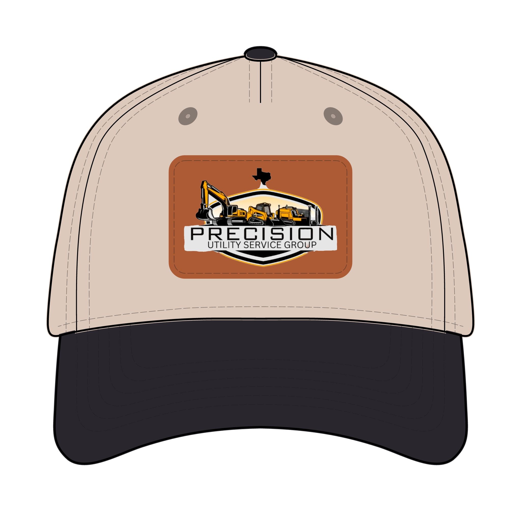 Leather Patch Baseball Cap — Precision Utility Service Group Logo