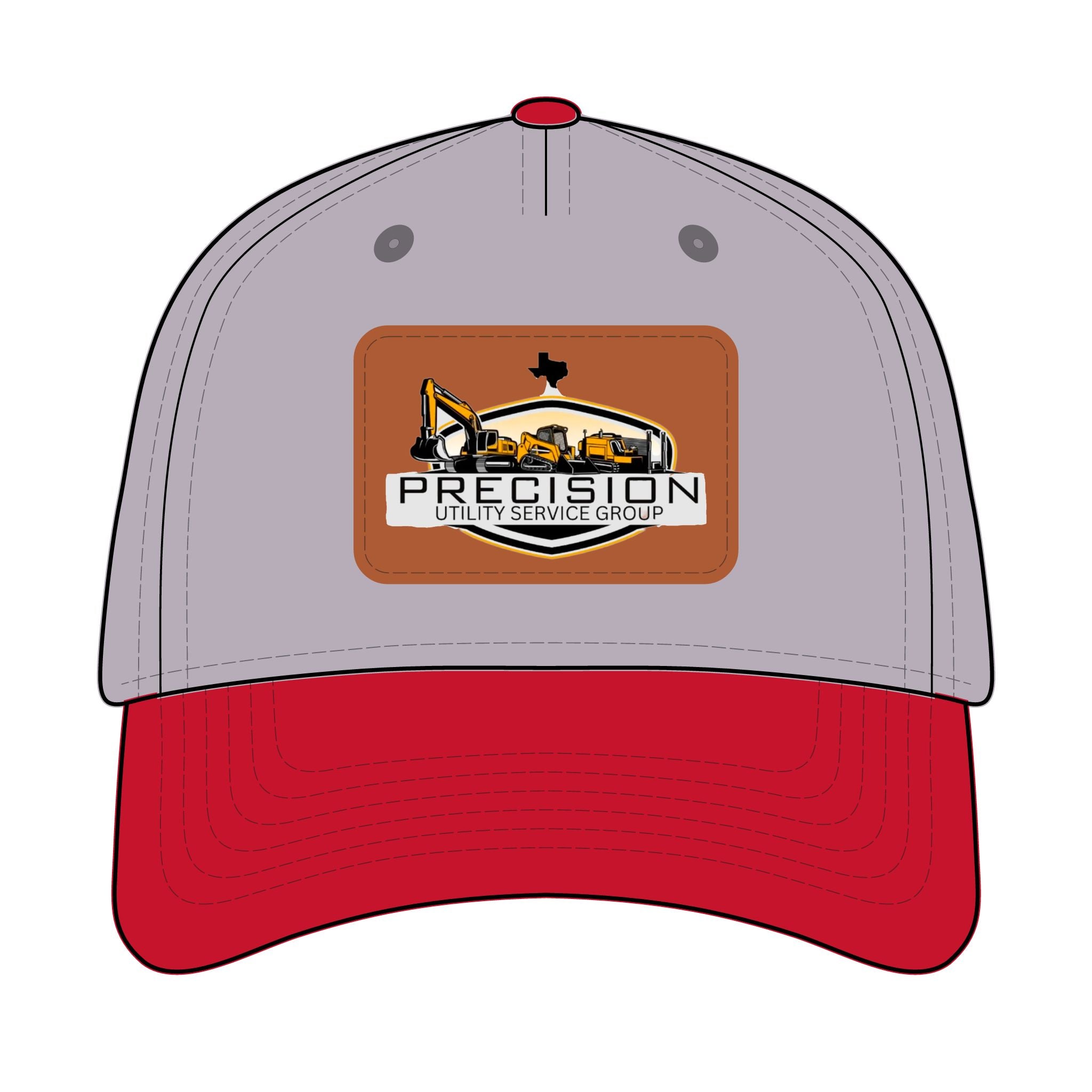 Leather Patch Baseball Cap — Precision Utility Service Group Logo
