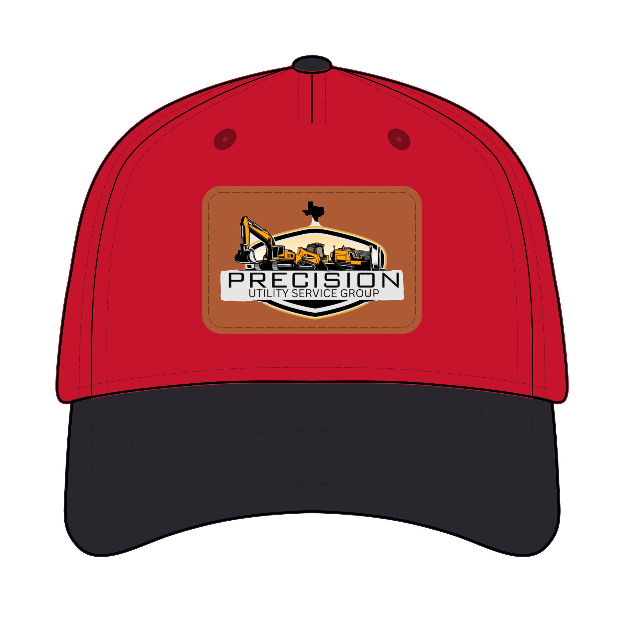 Leather Patch Baseball Cap — Precision Utility Service Group Logo