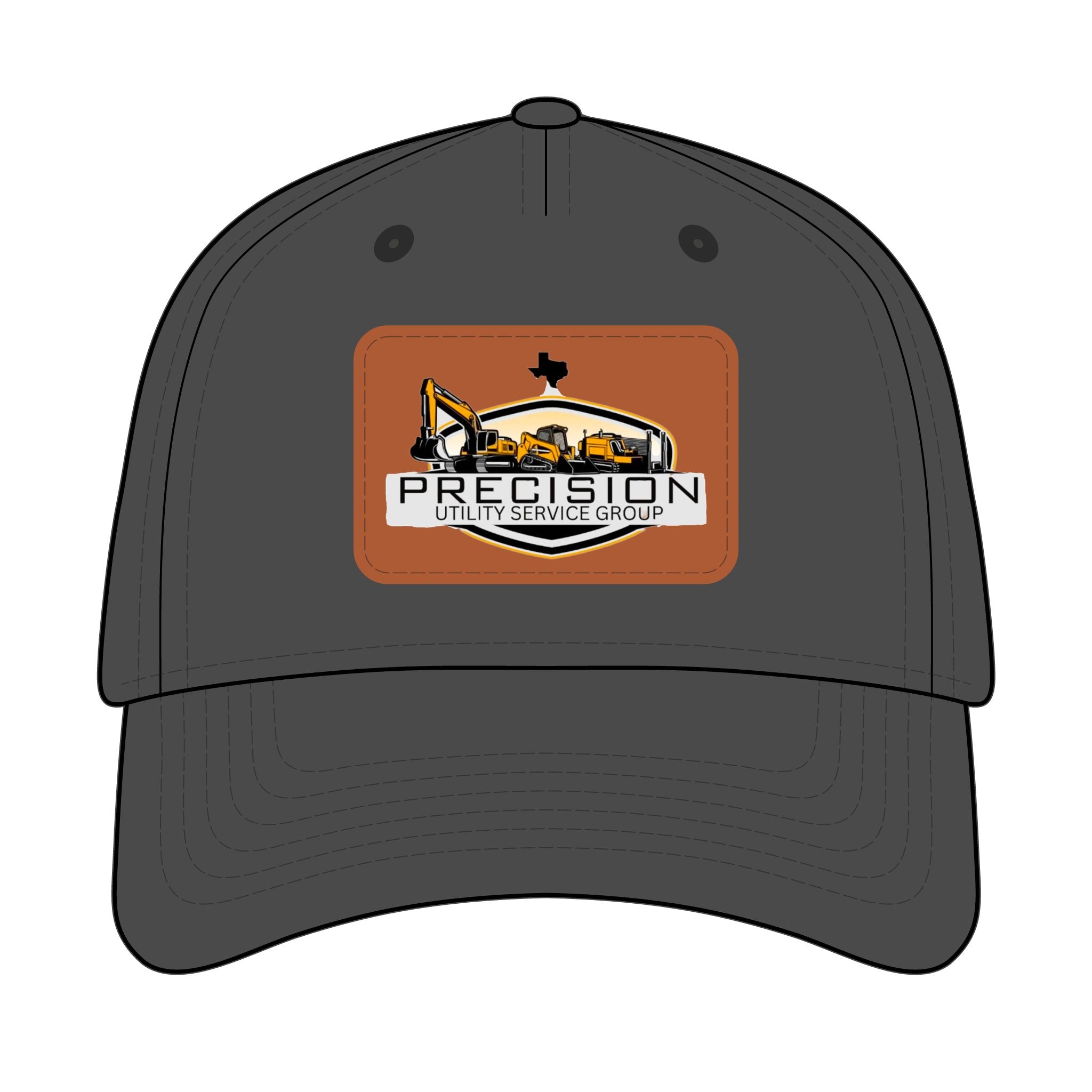 Leather Patch Baseball Cap — Precision Utility Service Group Logo