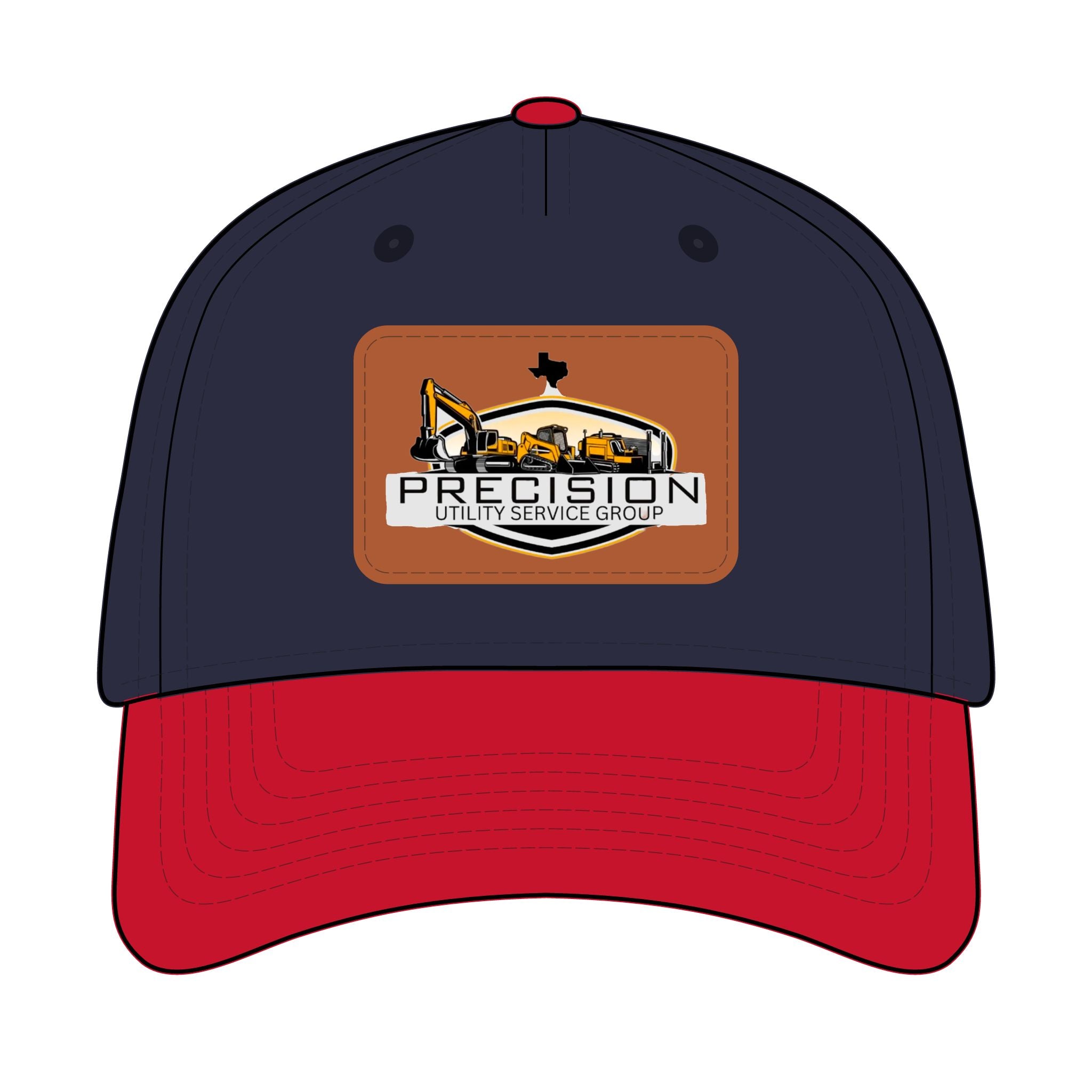 Leather Patch Baseball Cap — Precision Utility Service Group Logo