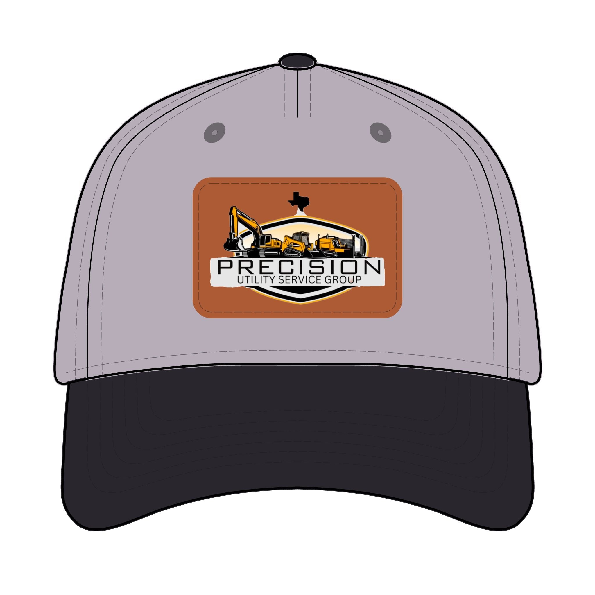 Leather Patch Baseball Cap — Precision Utility Service Group Logo