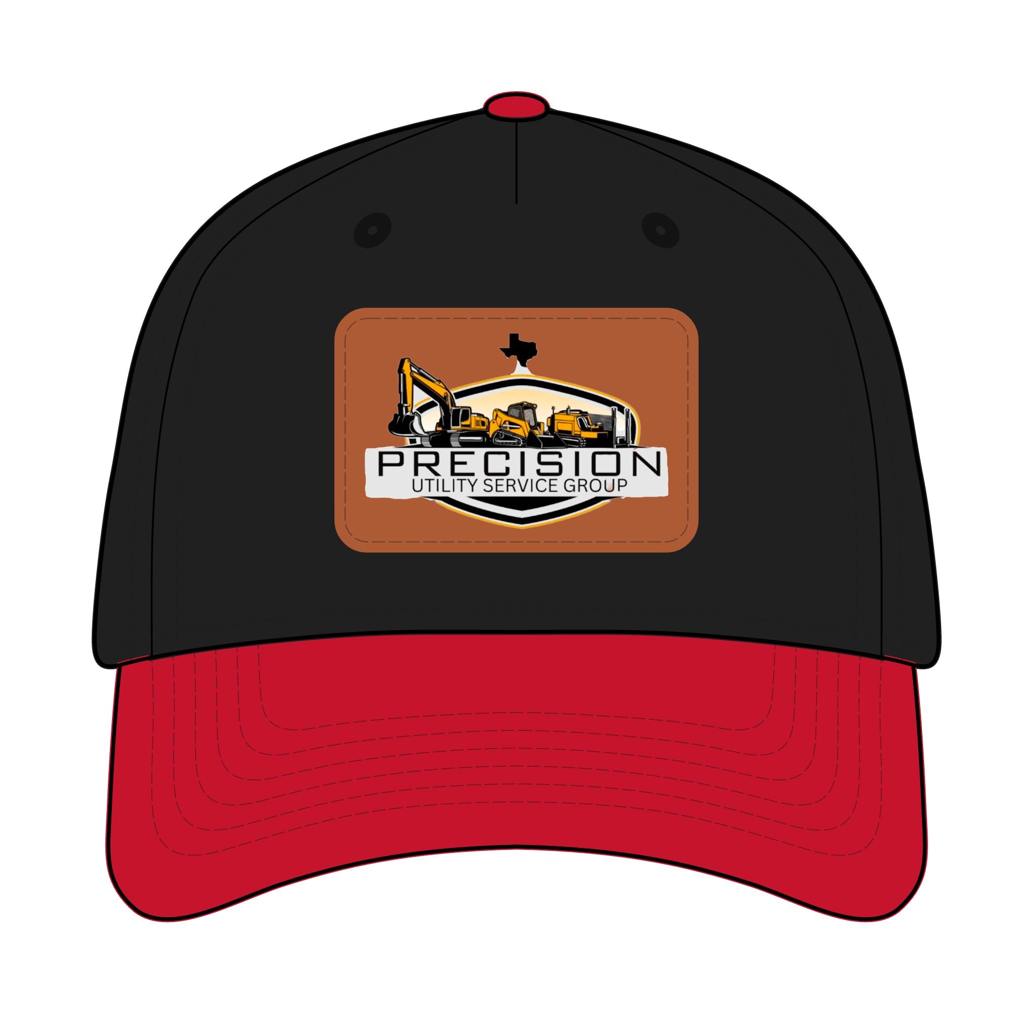 Leather Patch Baseball Cap — Precision Utility Service Group Logo