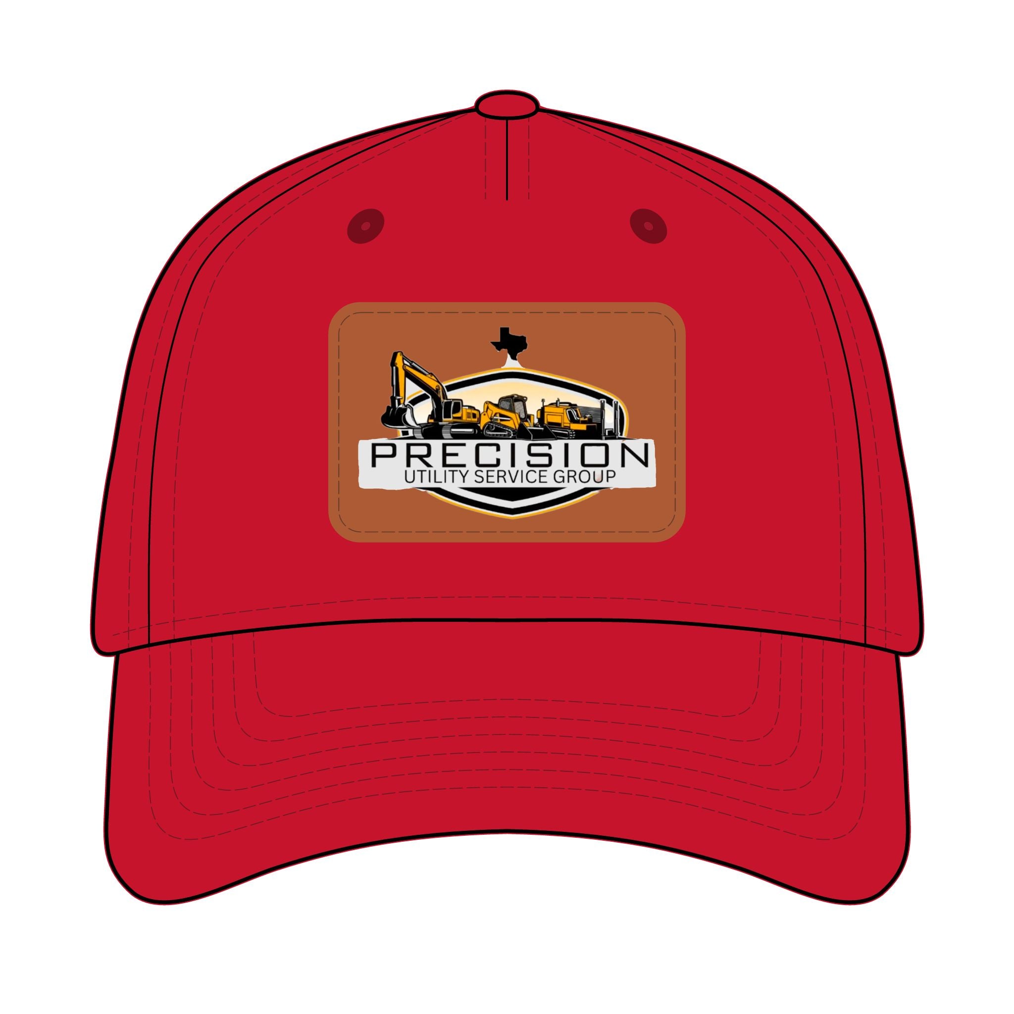 Leather Patch Baseball Cap — Precision Utility Service Group Logo