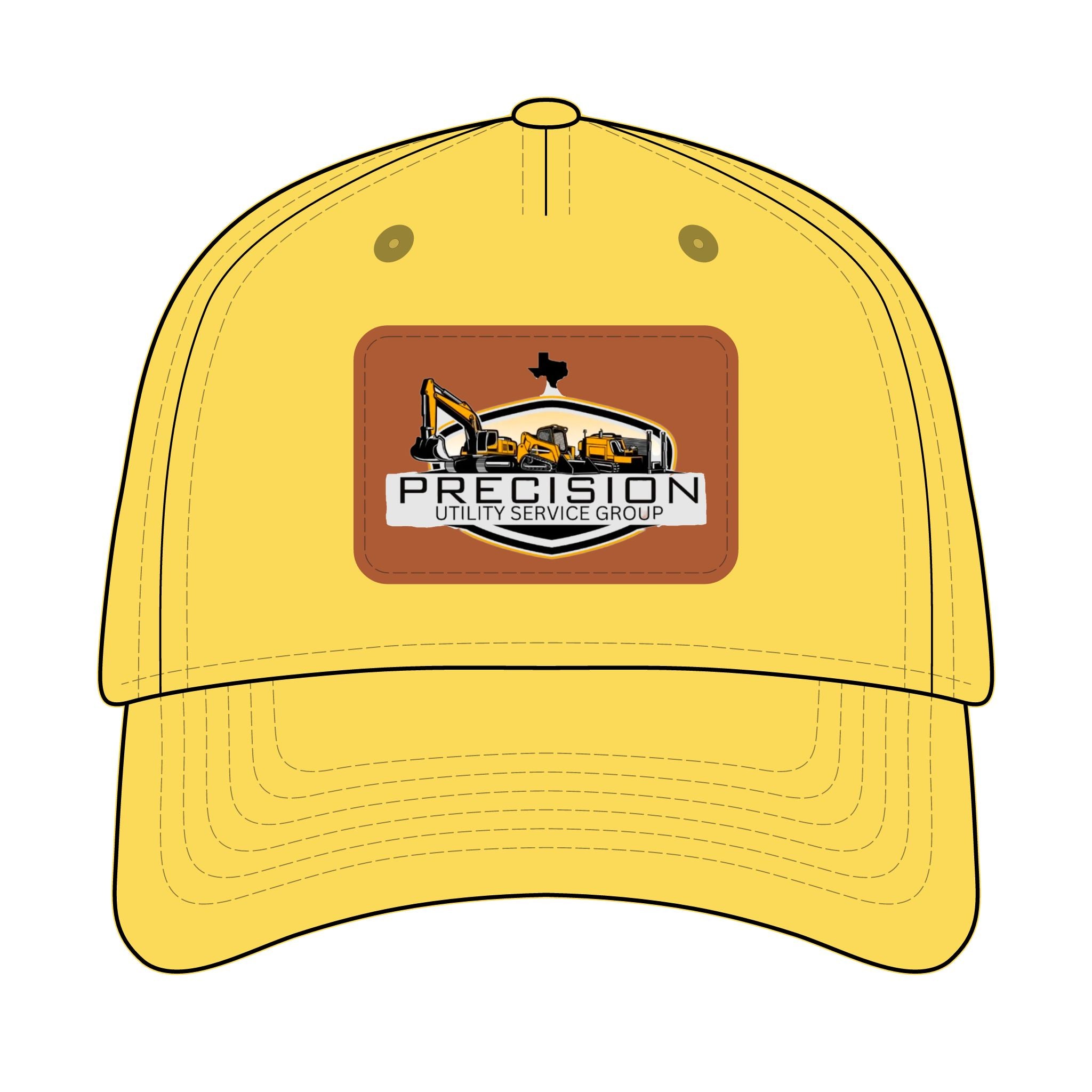 Leather Patch Baseball Cap — Precision Utility Service Group Logo