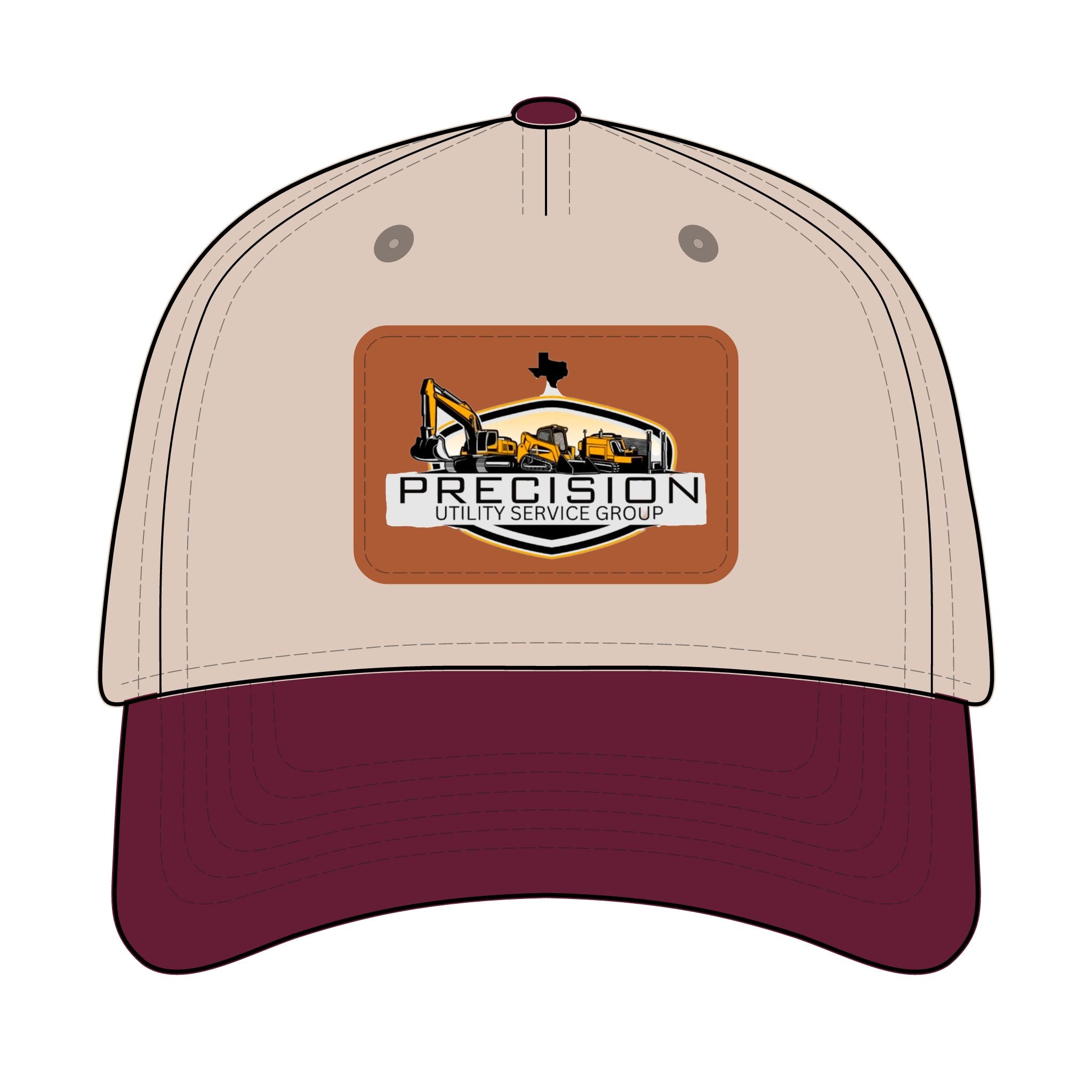 Leather Patch Baseball Cap — Precision Utility Service Group Logo
