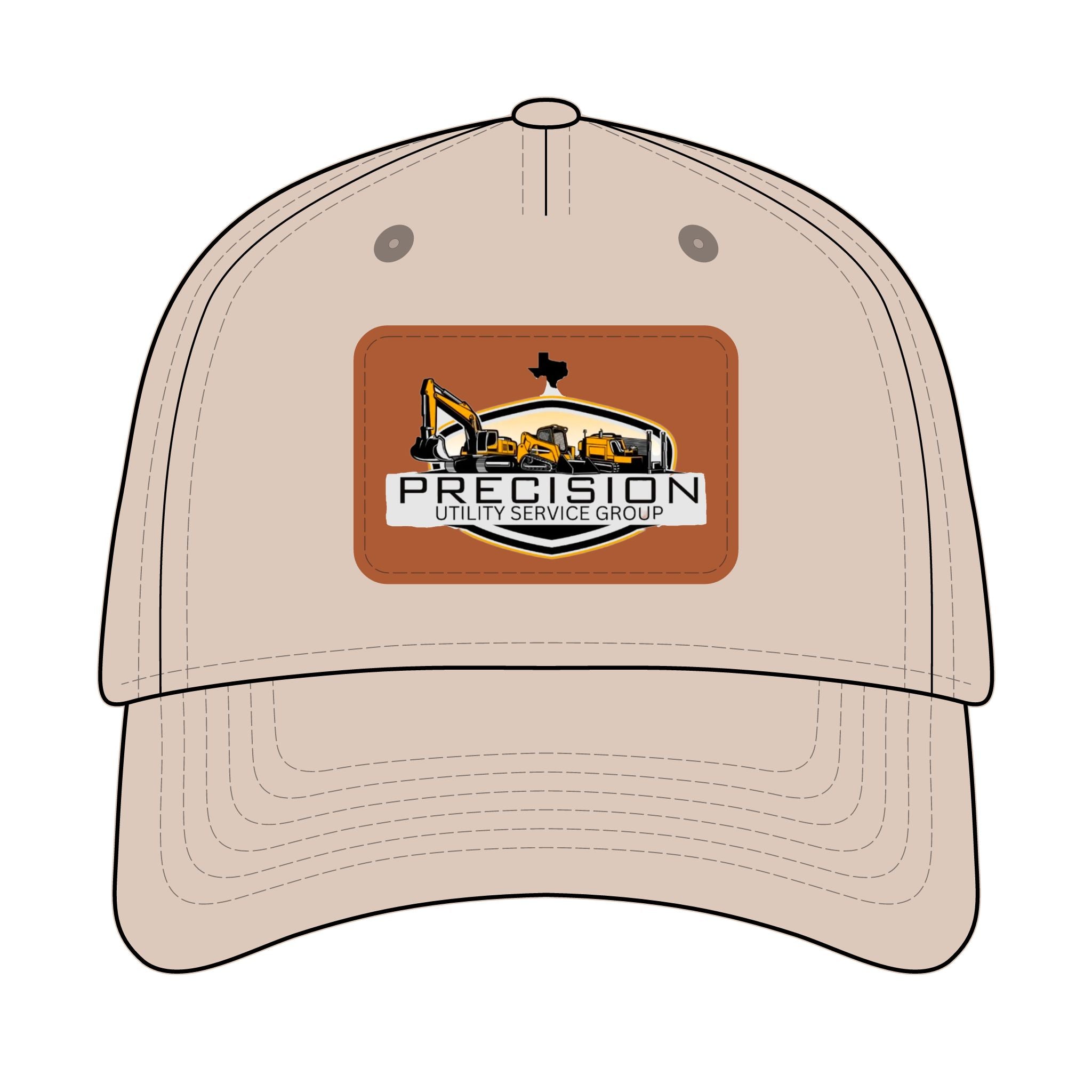 Leather Patch Baseball Cap — Precision Utility Service Group Logo