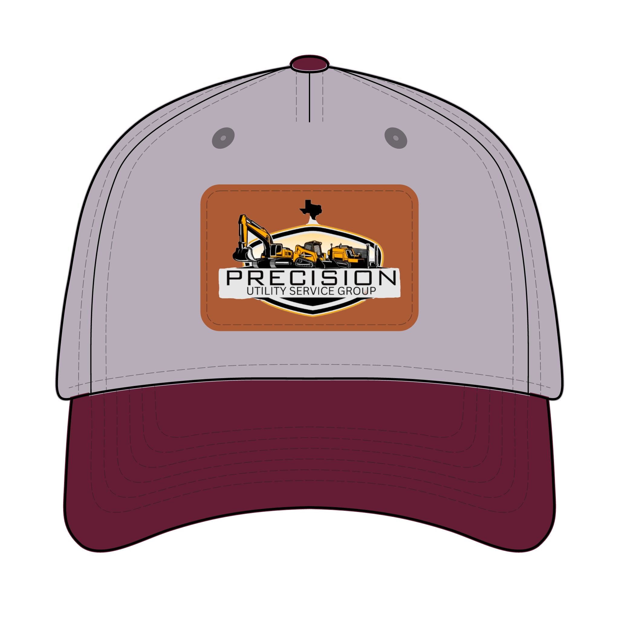 Leather Patch Baseball Cap — Precision Utility Service Group Logo