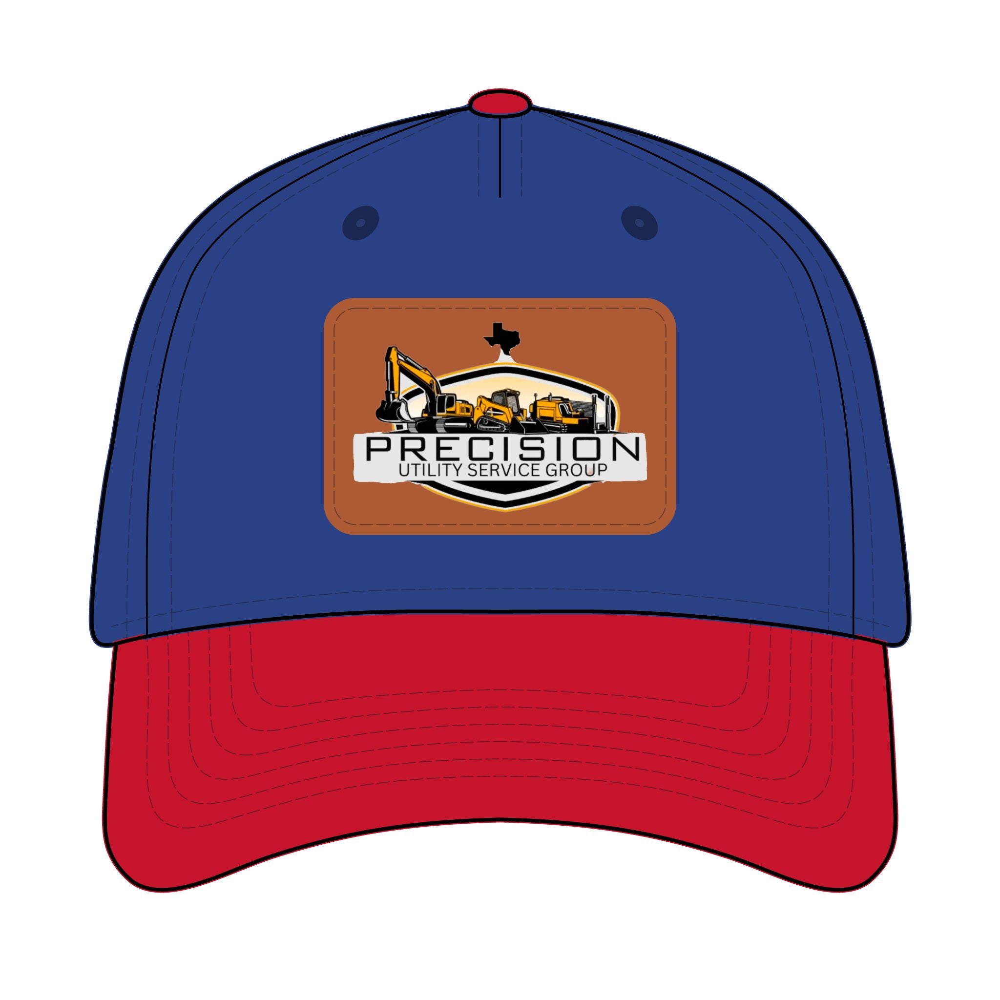 Leather Patch Baseball Cap — Precision Utility Service Group Logo
