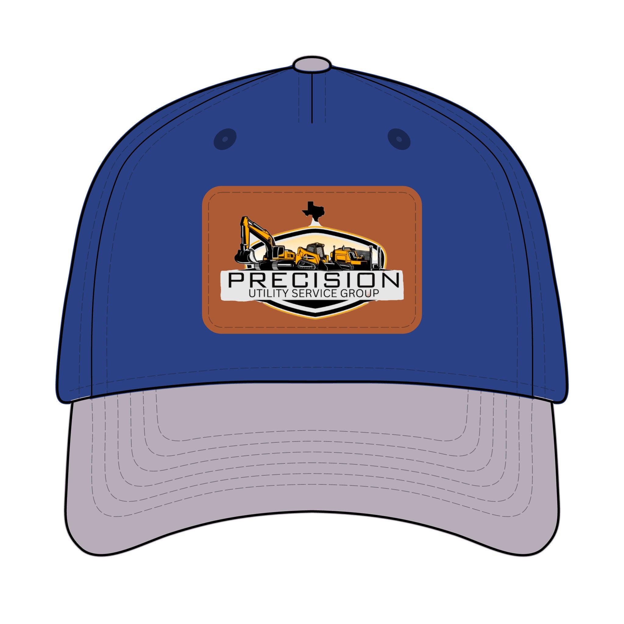 Leather Patch Baseball Cap — Precision Utility Service Group Logo