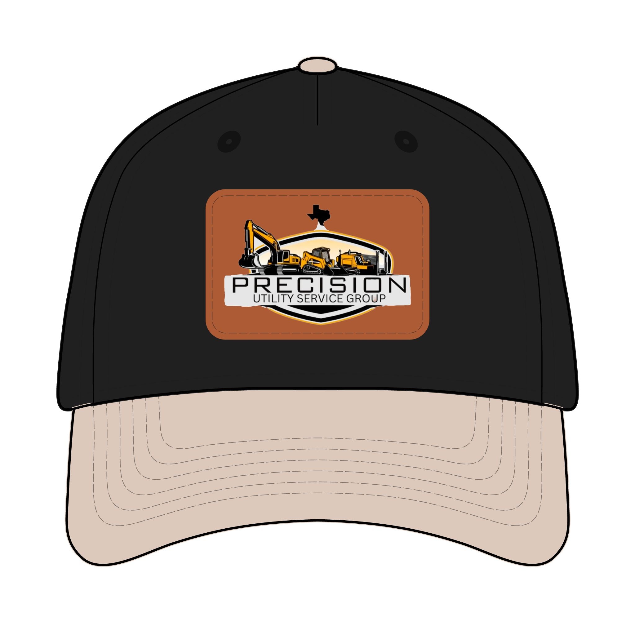 Leather Patch Baseball Cap — Precision Utility Service Group Logo