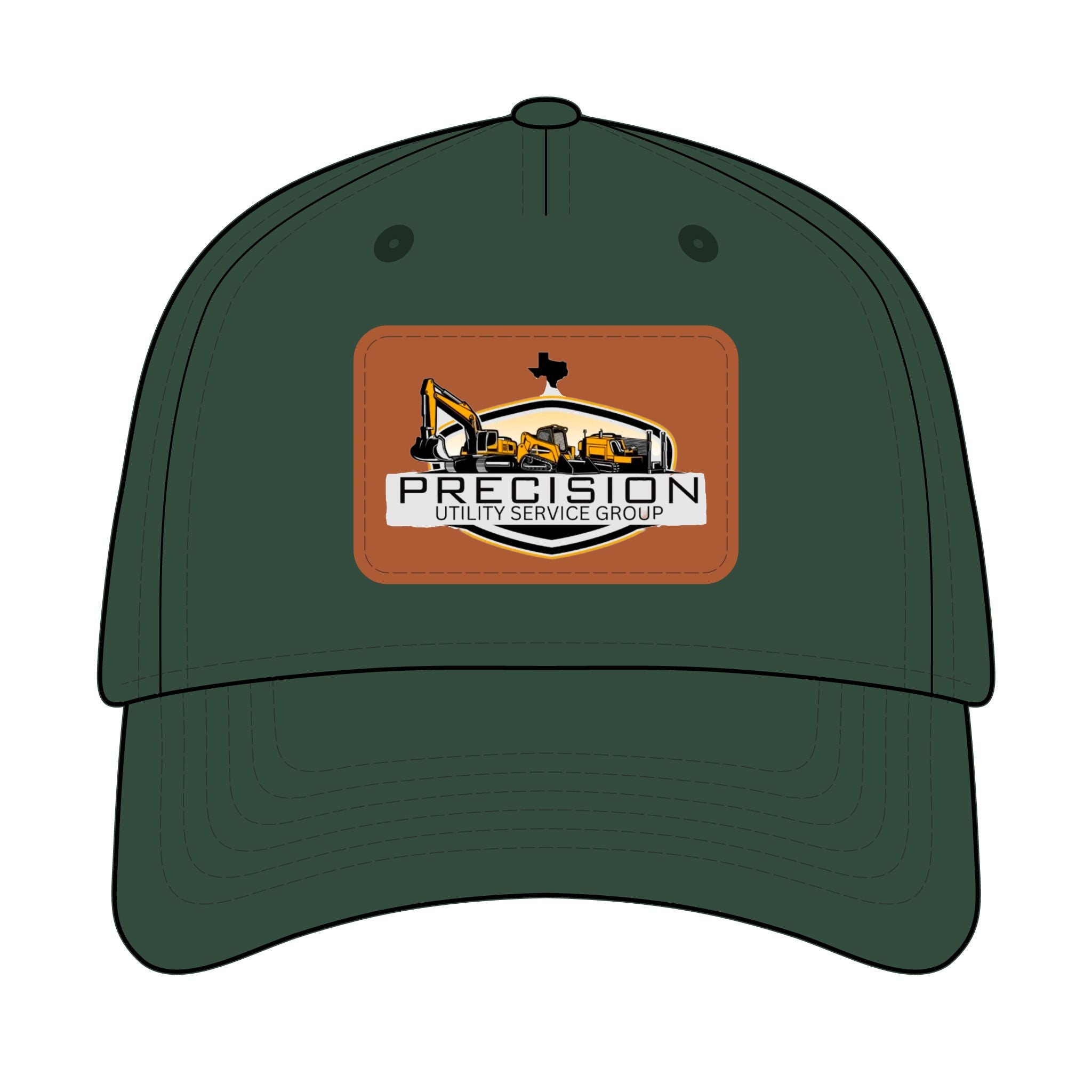 Leather Patch Baseball Cap — Precision Utility Service Group Logo