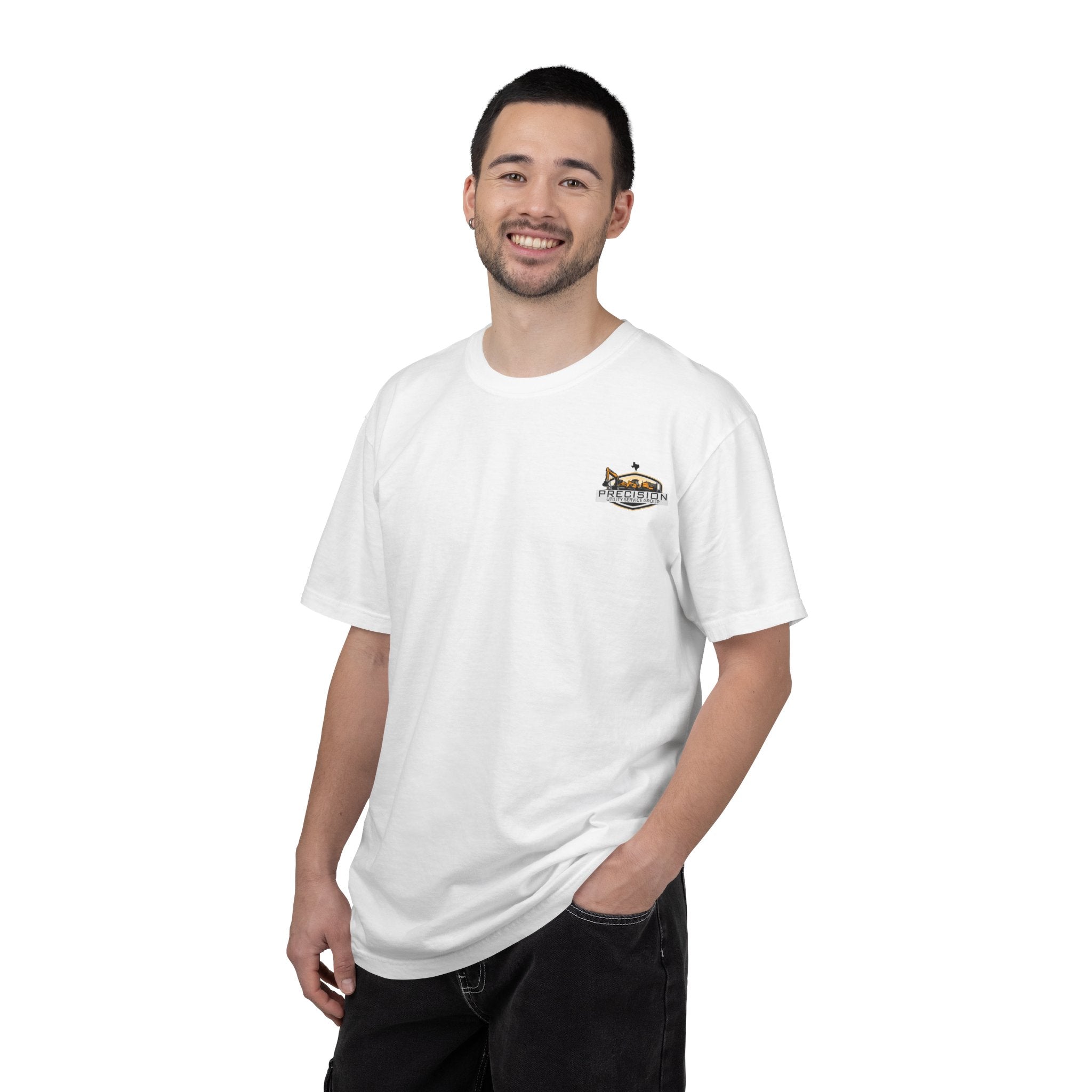 Precision Utility Service Group T-Shirt — Construction Equipment Logo Tee