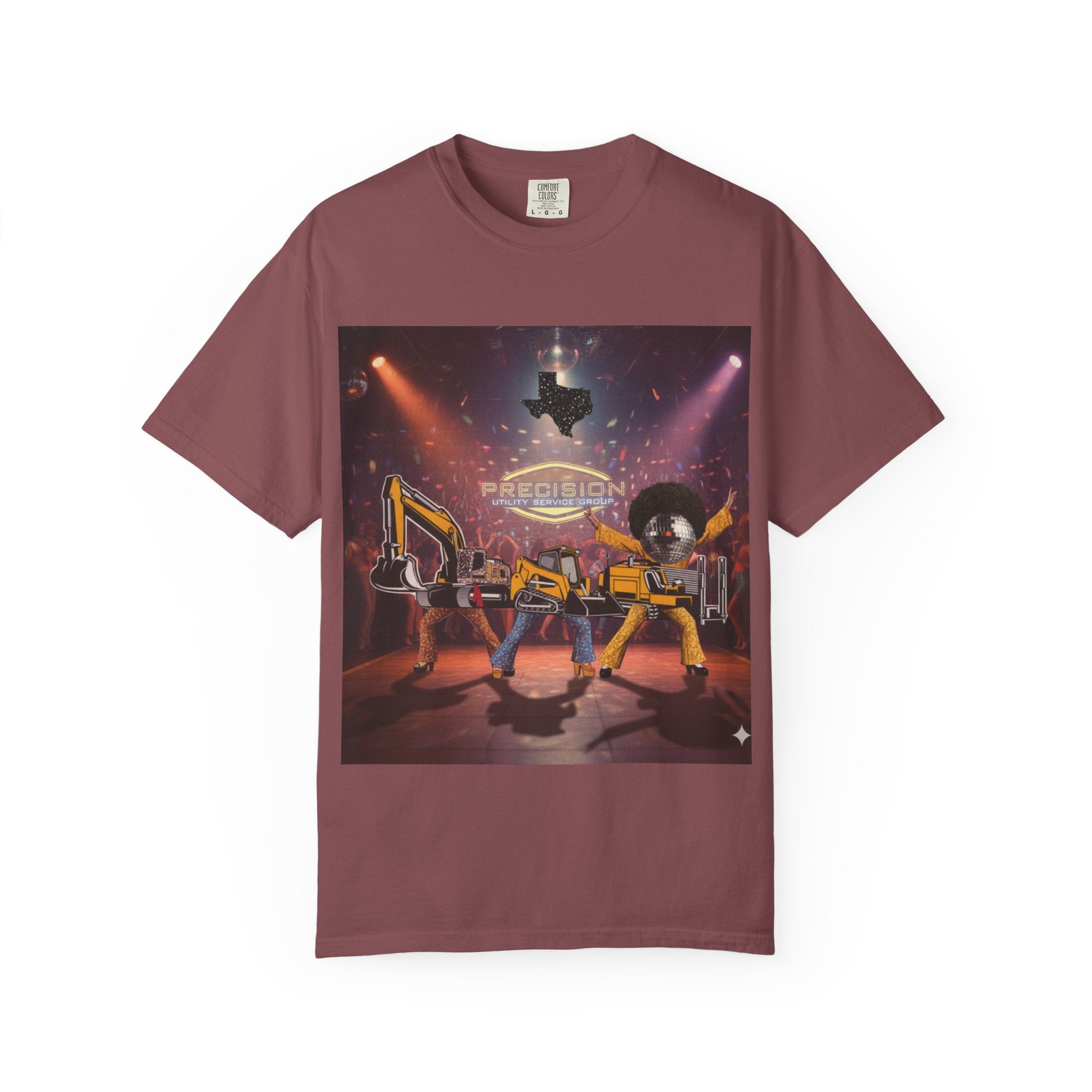 Precision Utility Service T-Shirt — Construction Excavator Logo Tee