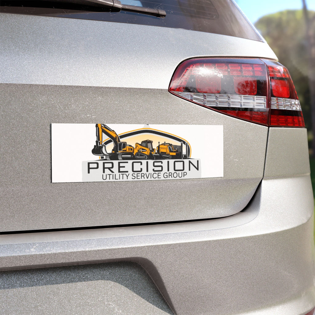 Precision Utility Service Group Magnetic Car Sign — Heavy Equipment Logo Car Magnet