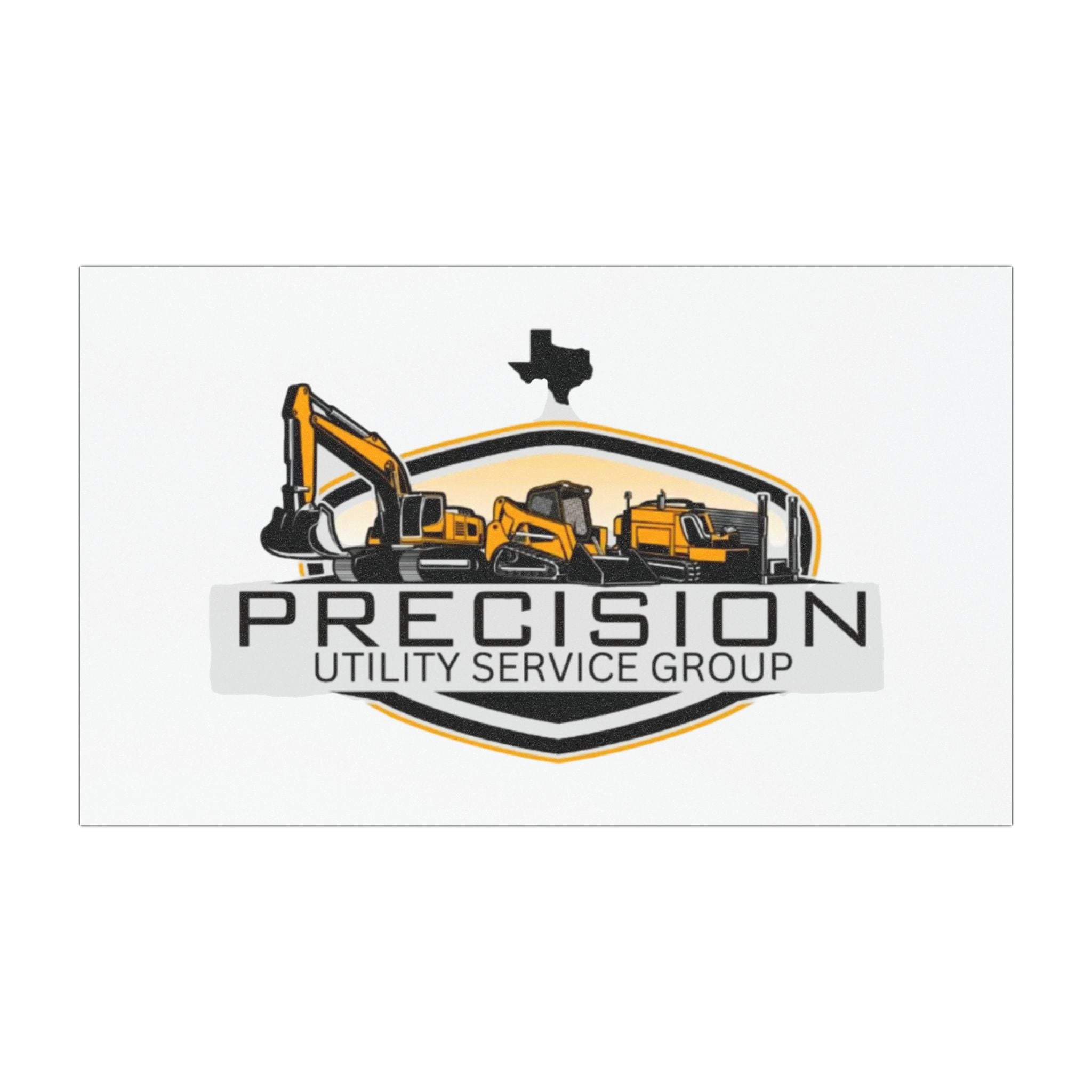 Precision Utility Service Group Magnetic Car Sign — Heavy Equipment Logo Car Magnet