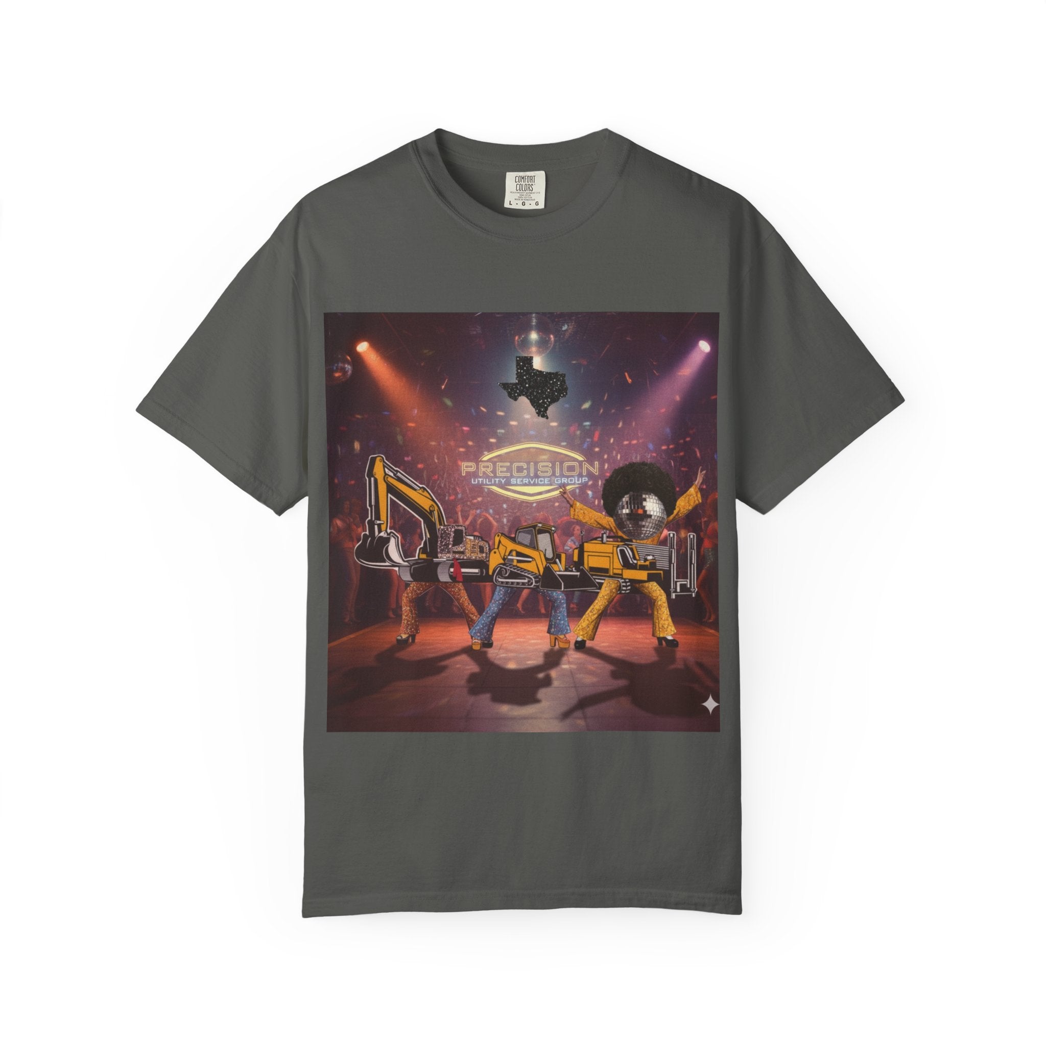 Precision Utility Service T-Shirt — Construction Excavator Logo Tee