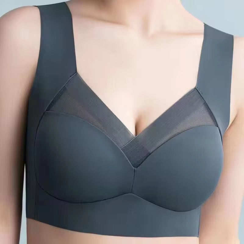 Seamless Push-Up Mesh Patchwork Bralette